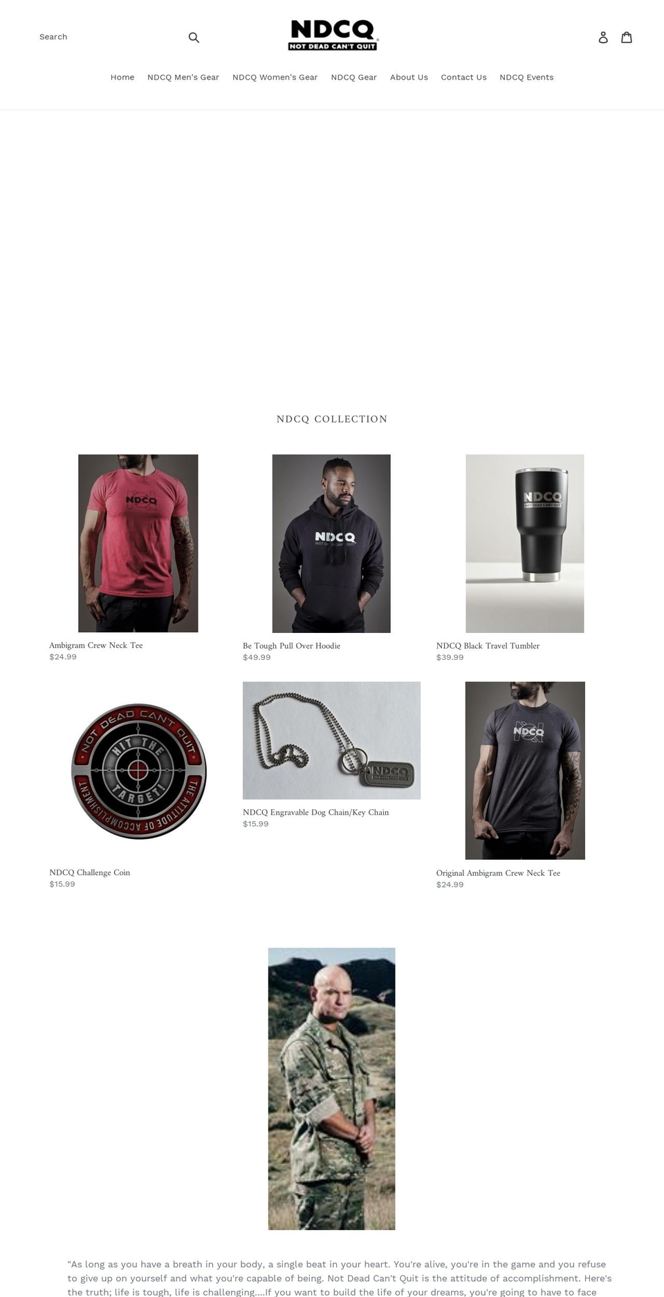 notdeadcantquit.com — Shopify storefront screenshot