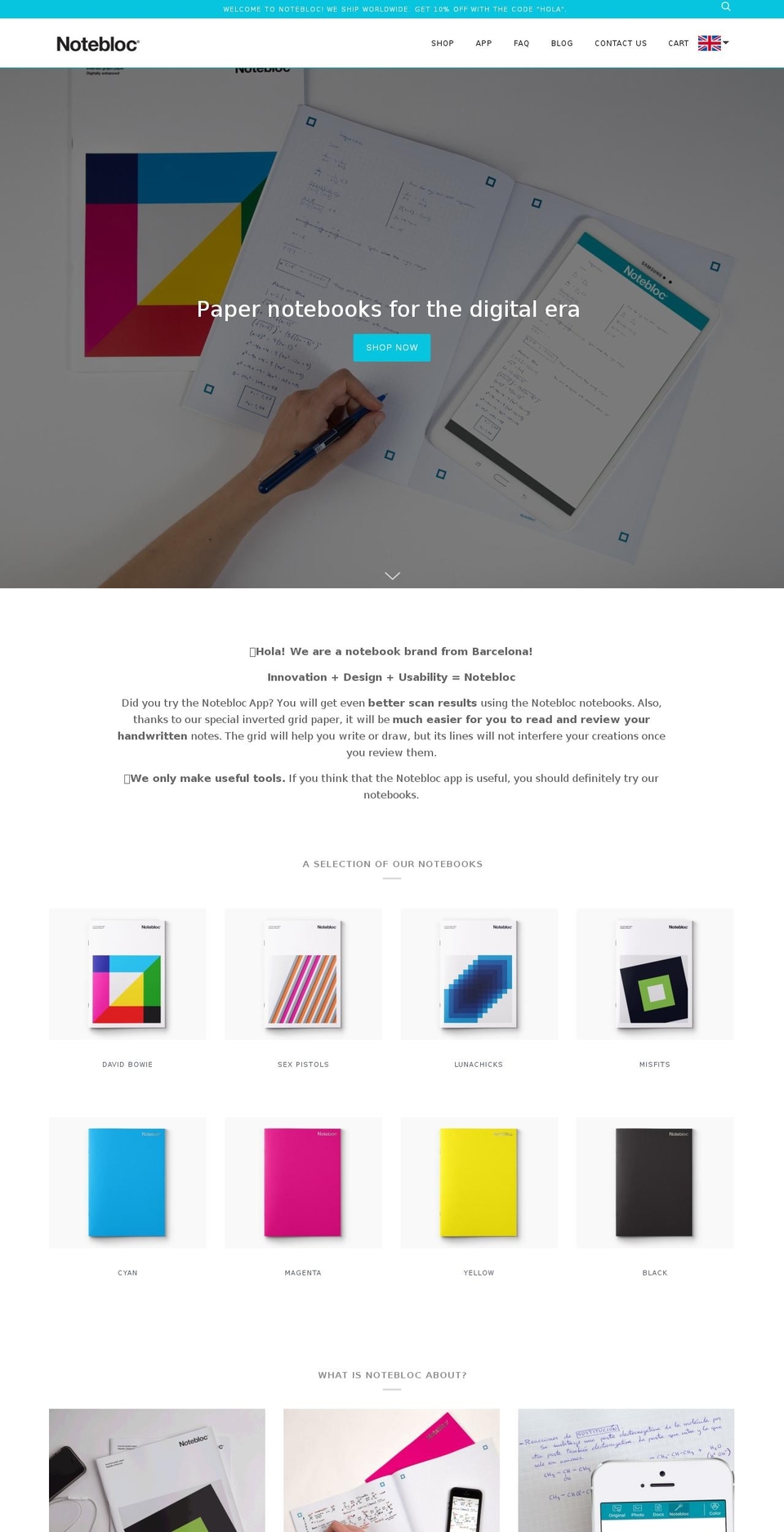 notebloc-shop.com shopify website screenshot
