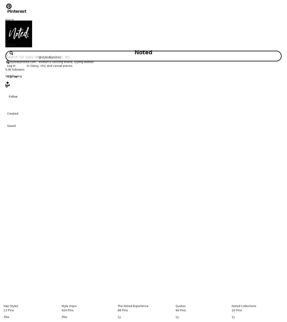 notedboutique.com shopify website screenshot