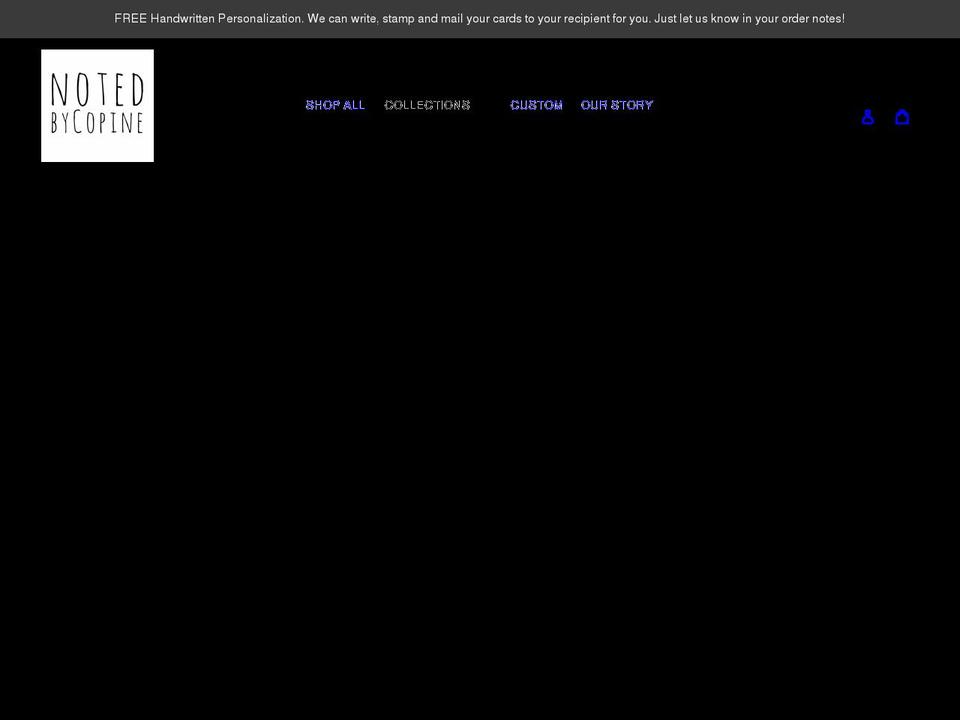 notedbycopine.com shopify website screenshot