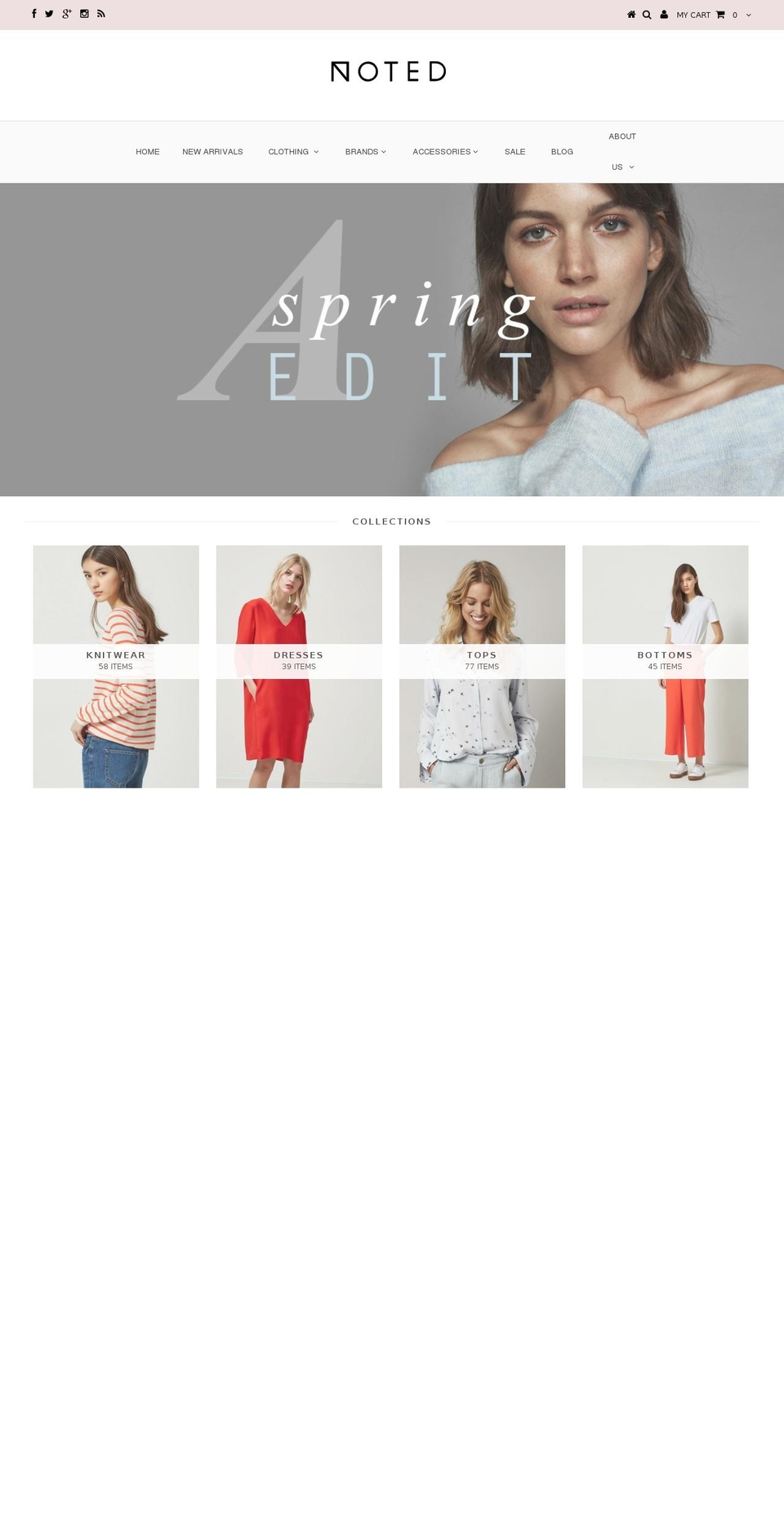 notedfashion.com shopify website screenshot