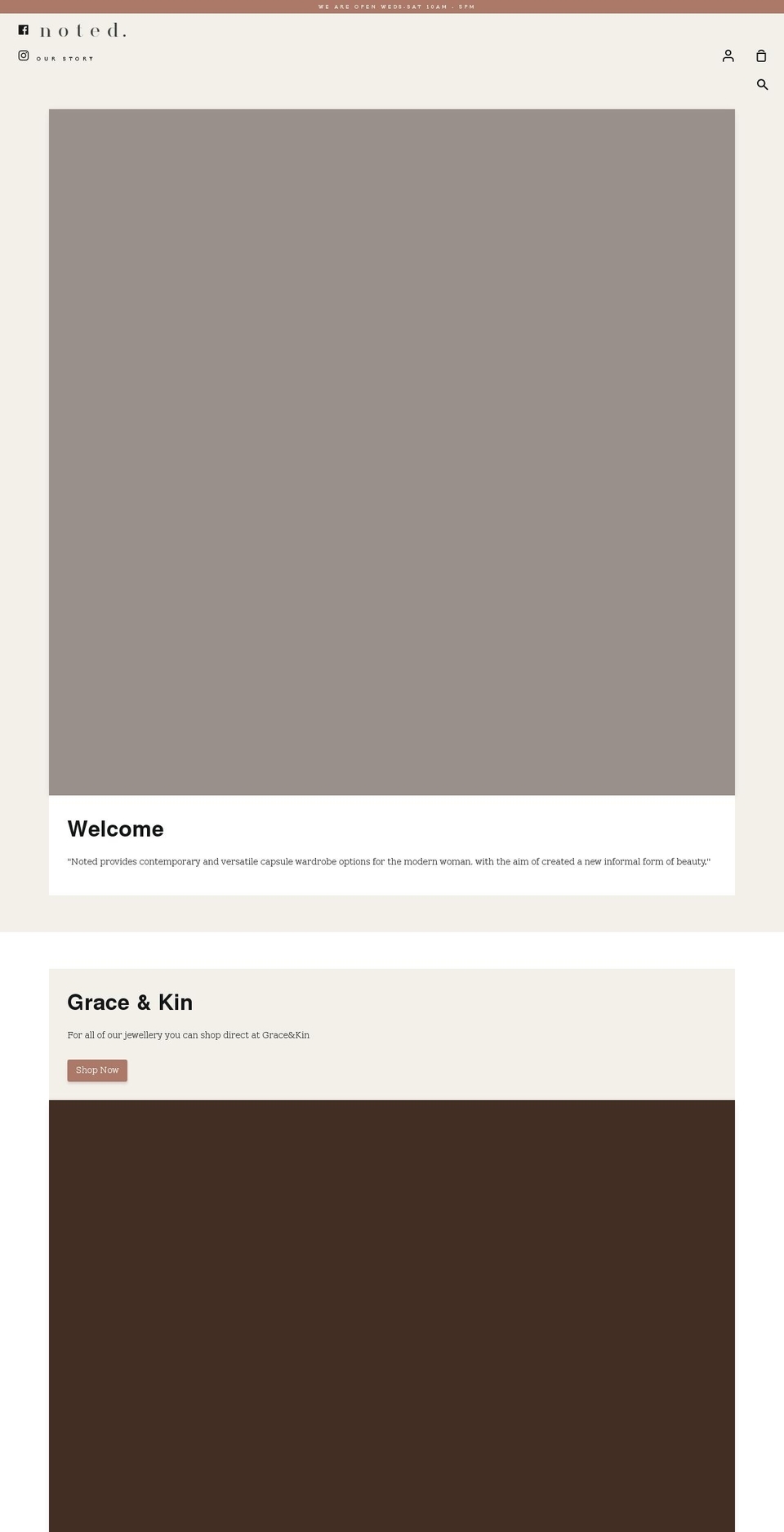 notedstore.com shopify website screenshot