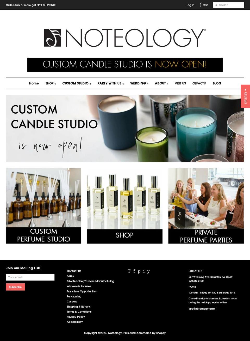 noteology.com shopify website screenshot