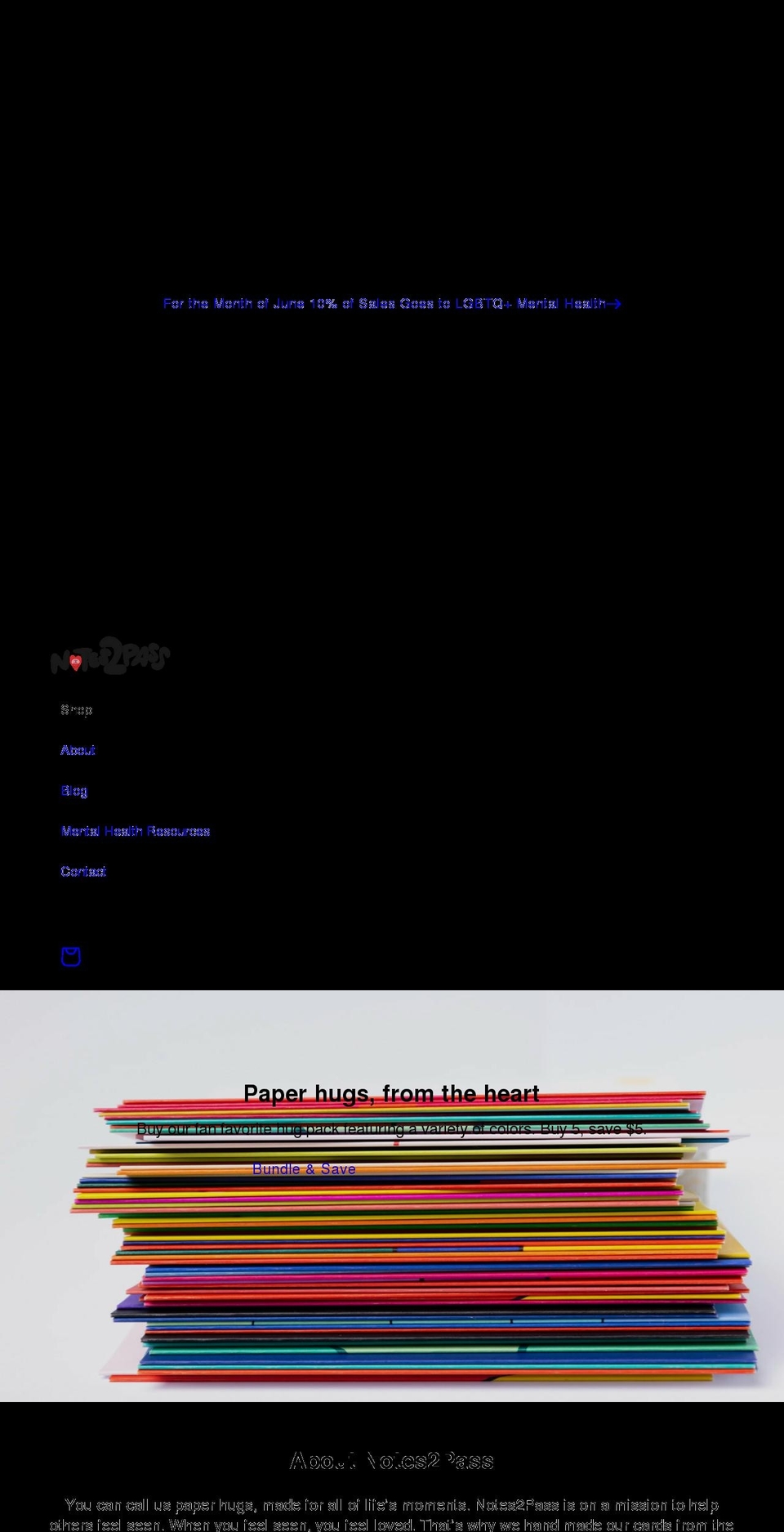 notes2pass.com shopify website screenshot