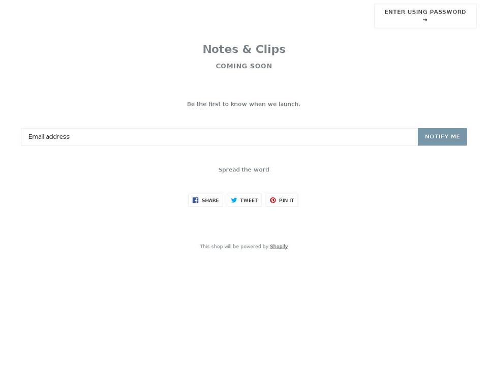 notesandclips.com shopify website screenshot