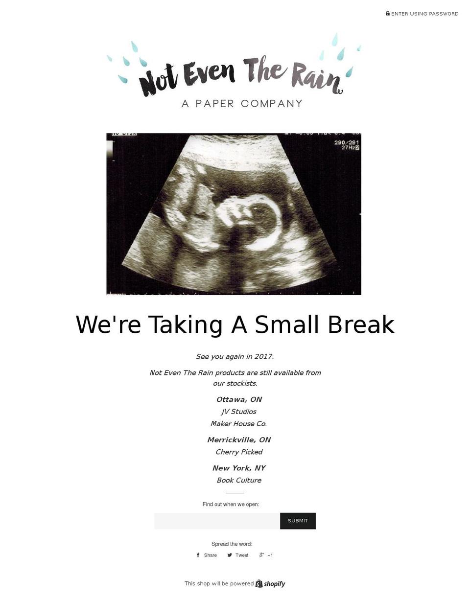 noteventherain.com — Shopify storefront screenshot