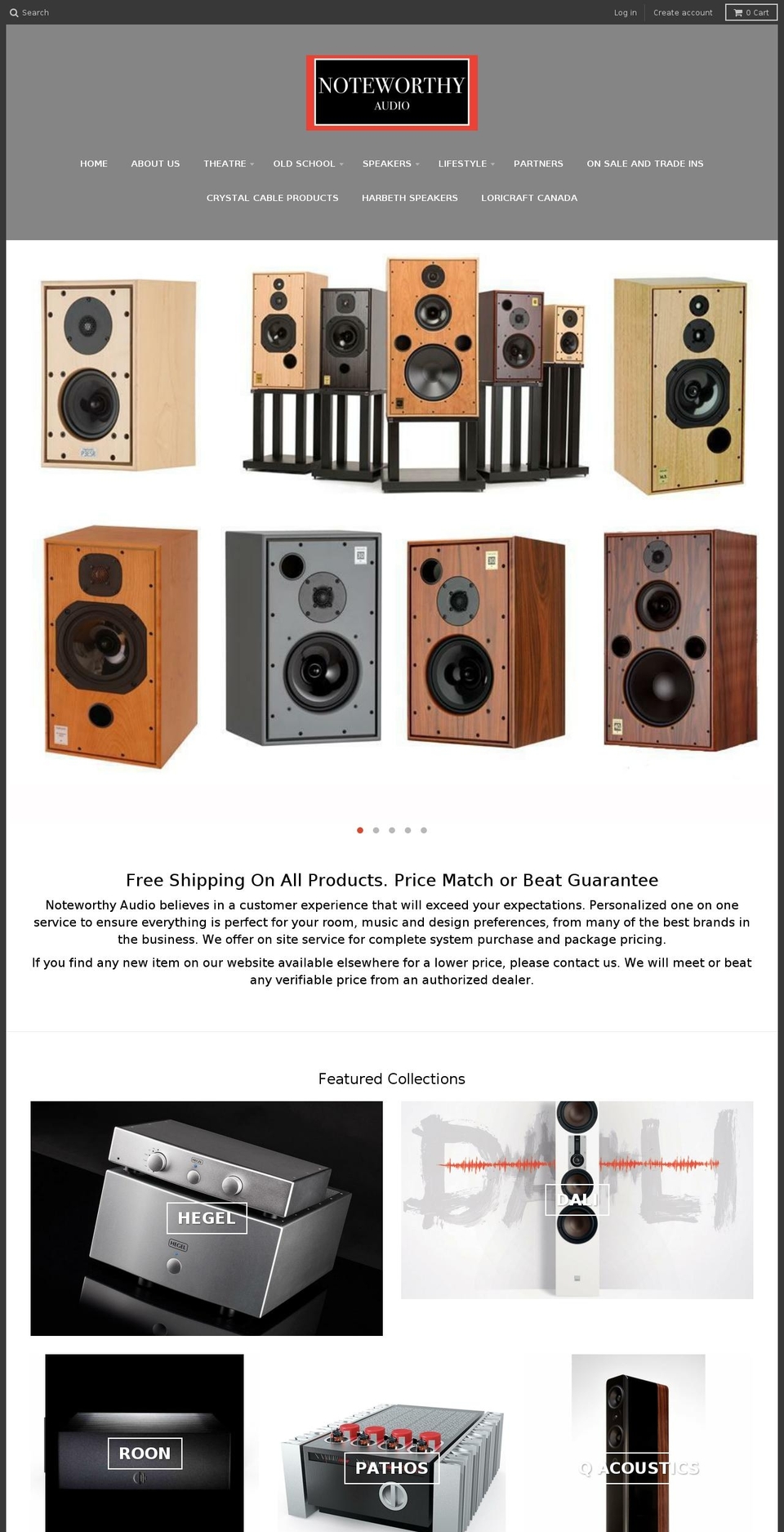 noteworthyaudio.ca shopify website screenshot