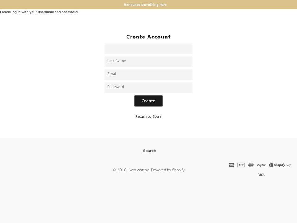 noteworthylondon.com — Shopify storefront screenshot