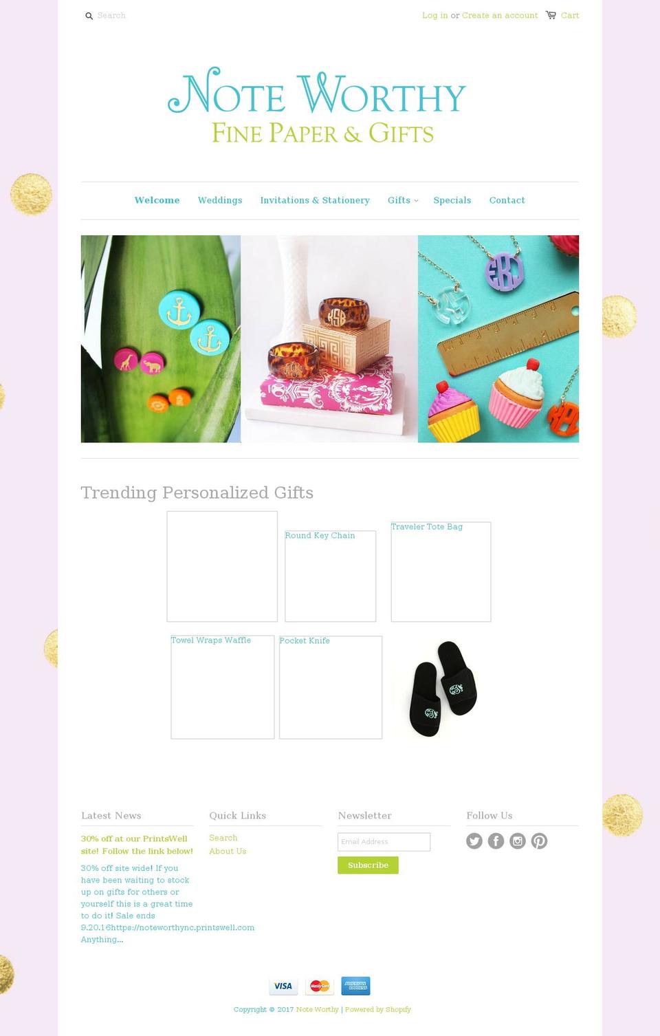 noteworthync.com shopify website screenshot