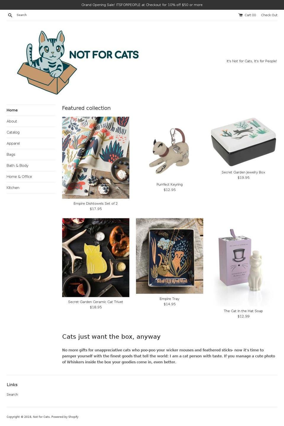 notforcats.com — Shopify storefront screenshot