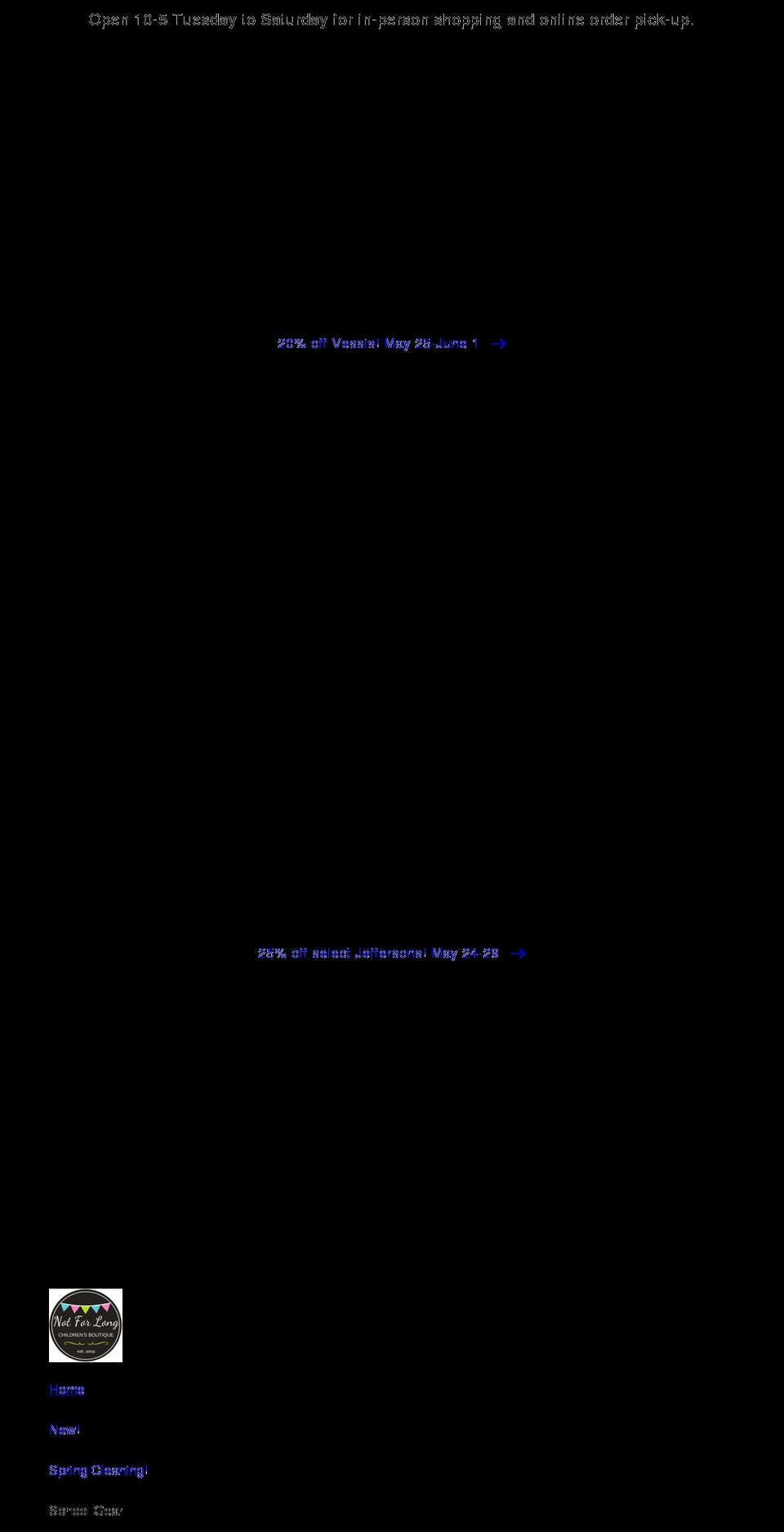notforlong.ca shopify website screenshot