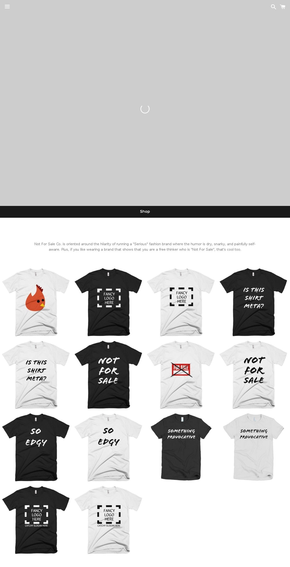 notforsaleclothing.com shopify website screenshot