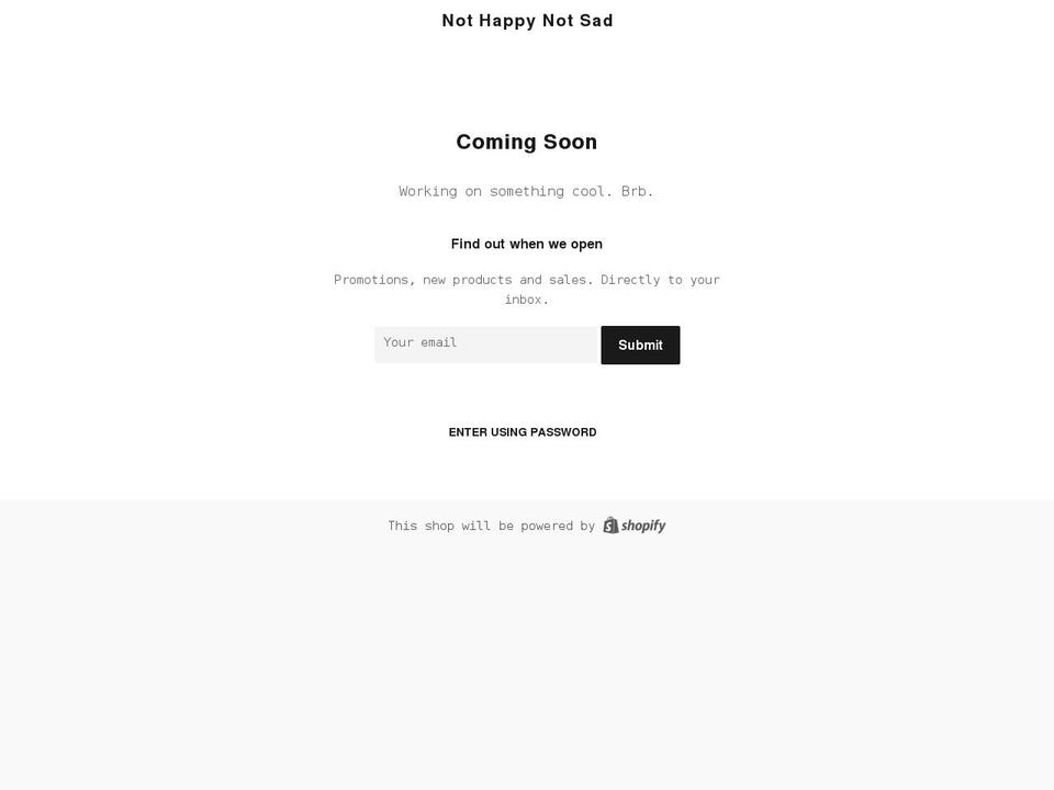nothappynotsad.com shopify website screenshot