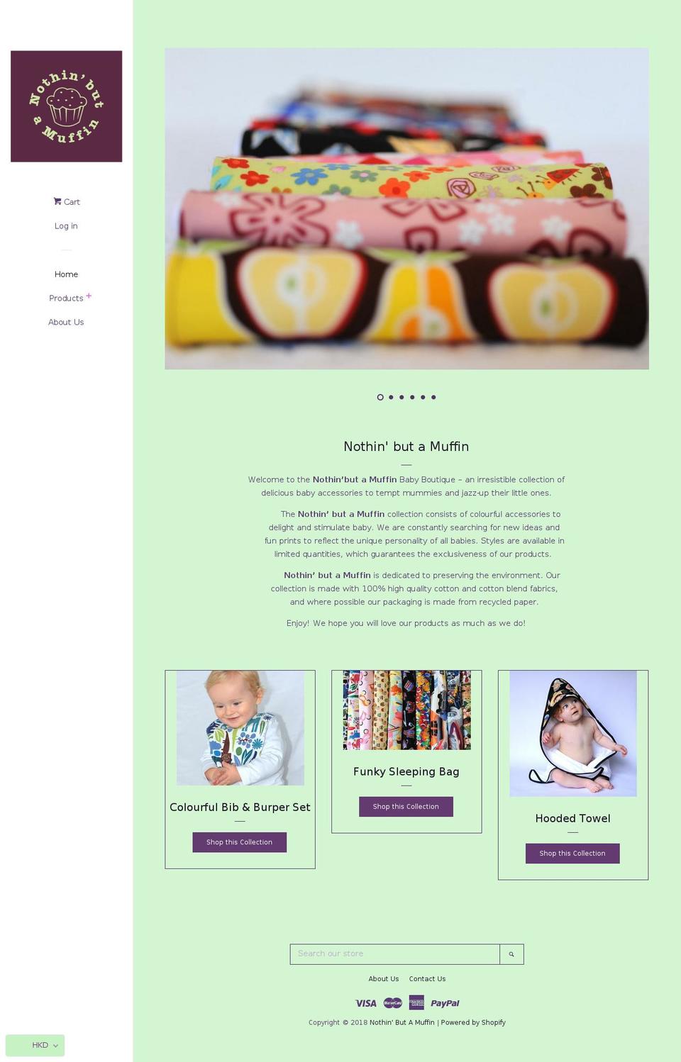 nothinbutamuffin.com shopify website screenshot
