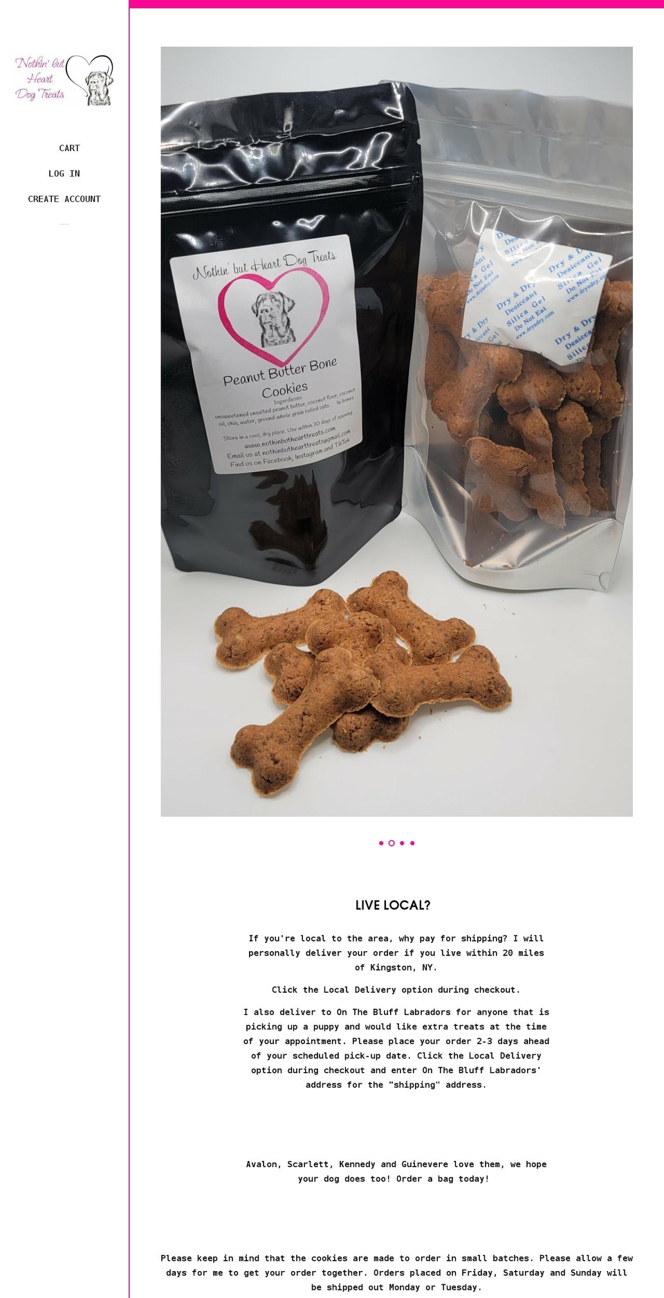 nothinbuthearttreats.com shopify website screenshot