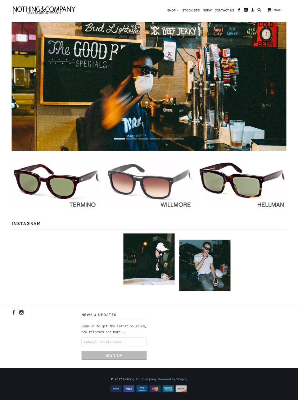 nothingandcompany.com shopify website screenshot