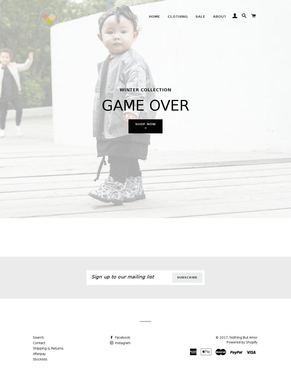 nothingbutamor.com shopify website screenshot