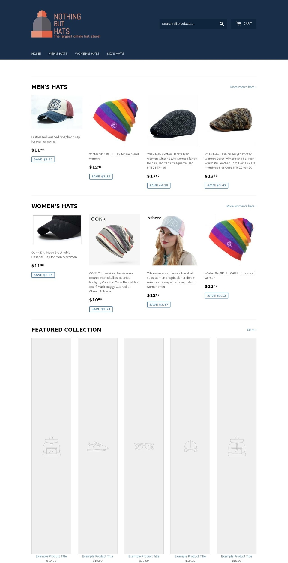 nothingbuthats.com — Shopify storefront screenshot