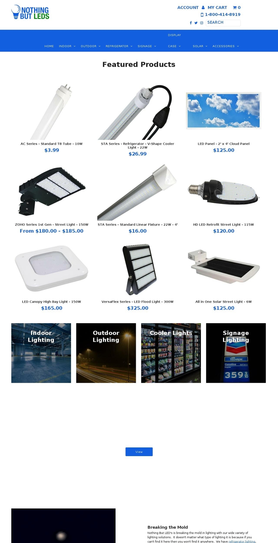 nothingbutleds.com — Shopify storefront screenshot