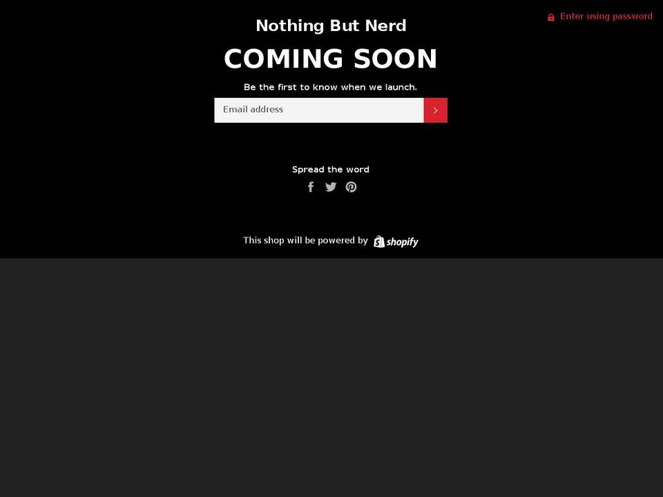 nothingbutnerd.com shopify website screenshot