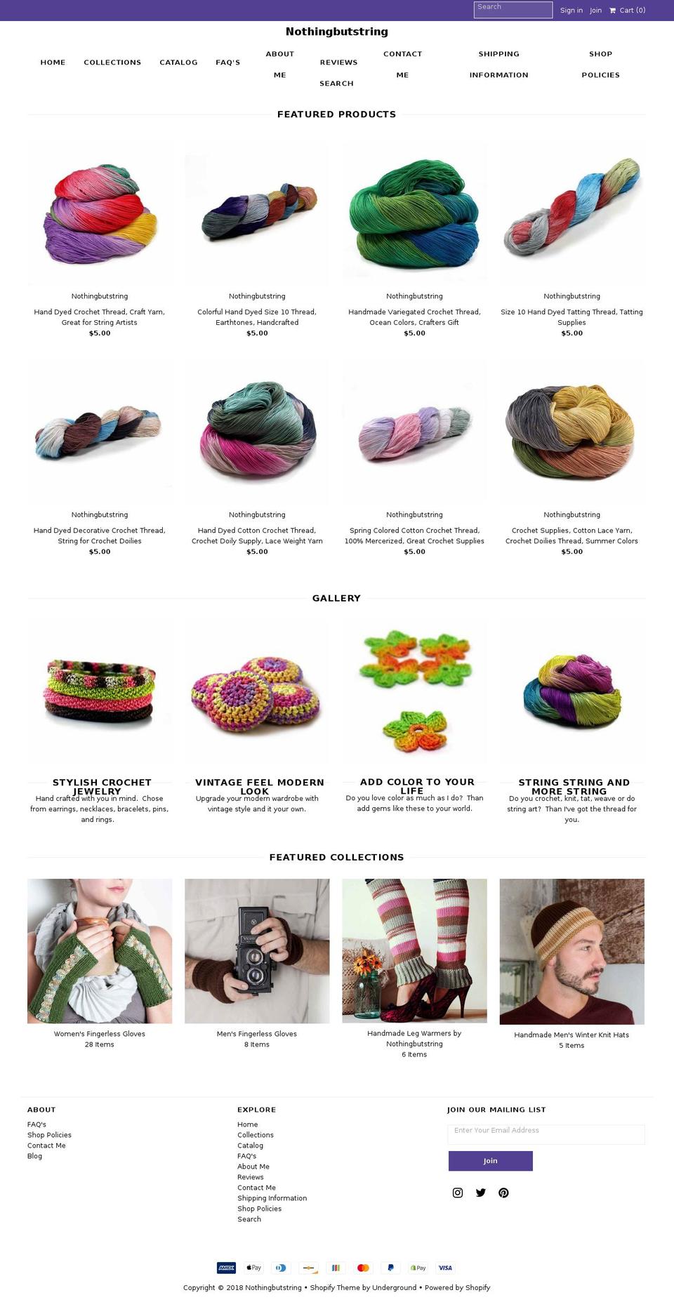 nothingbutstring.com — Shopify storefront screenshot