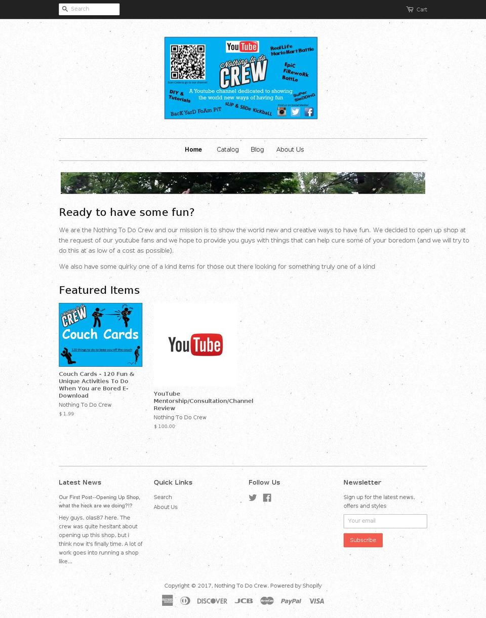 nothingtodocrew.com shopify website screenshot