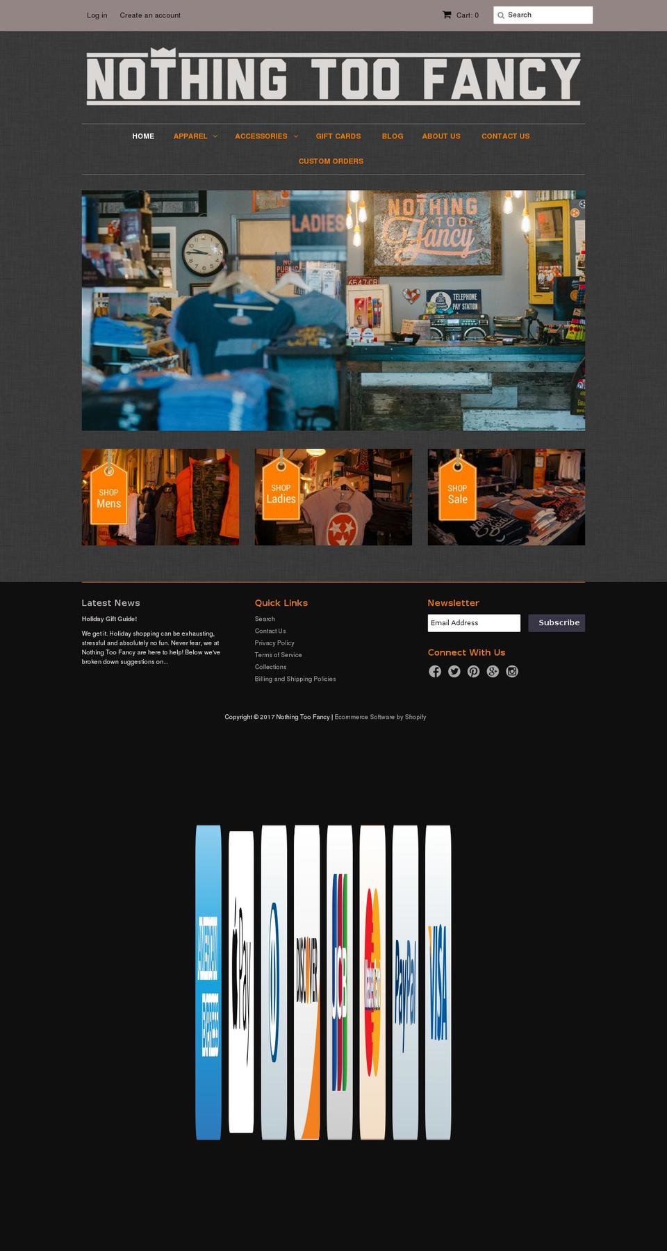 nothingtoofancy.com shopify website screenshot