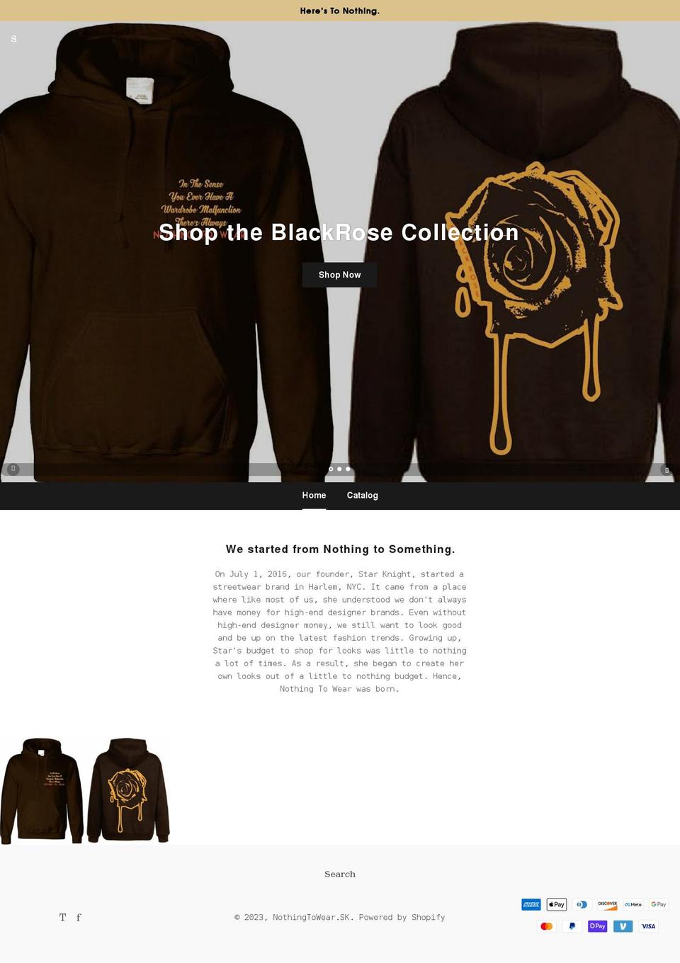 nothingtowearny.com shopify website screenshot