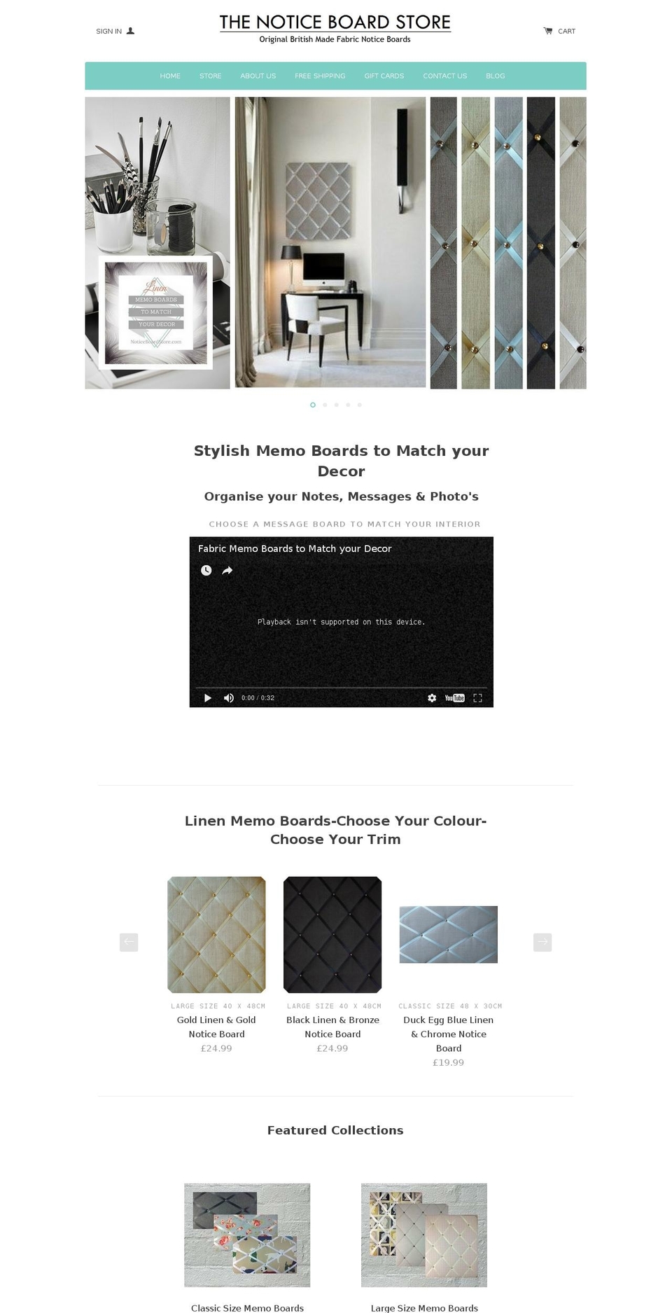 noticeboardstore.com shopify website screenshot