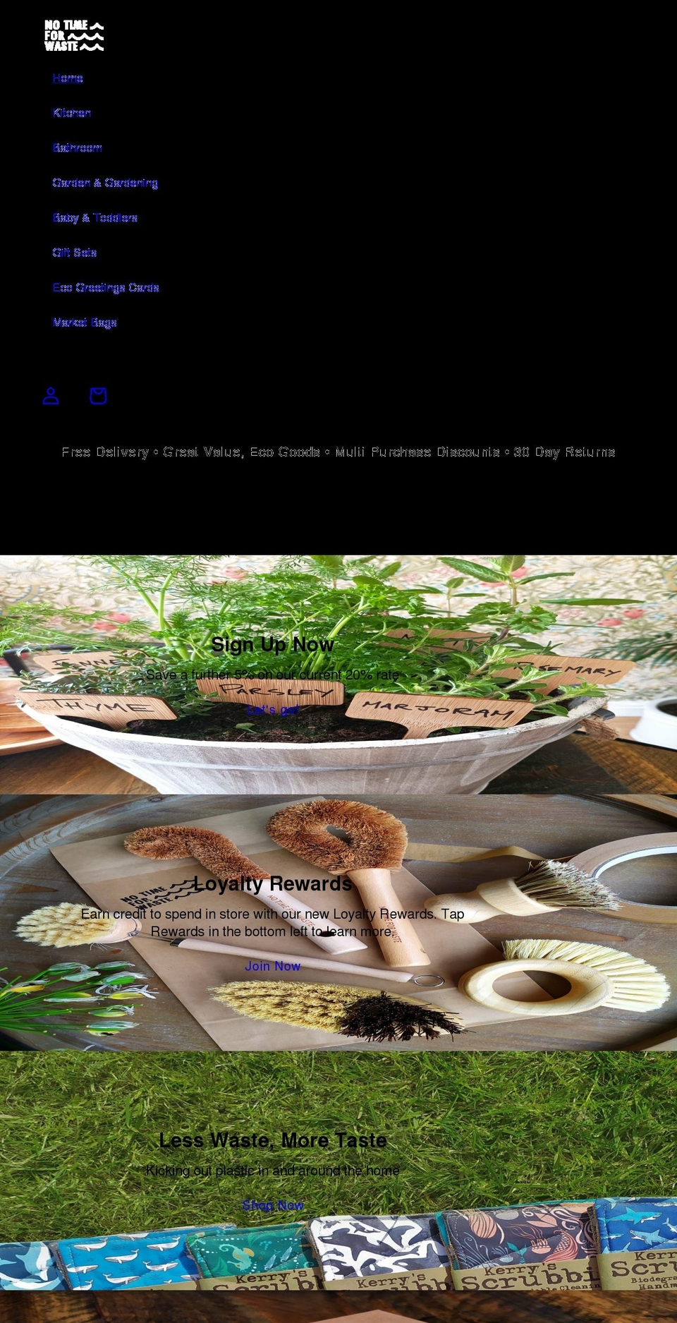 notimeforwaste.com shopify website screenshot