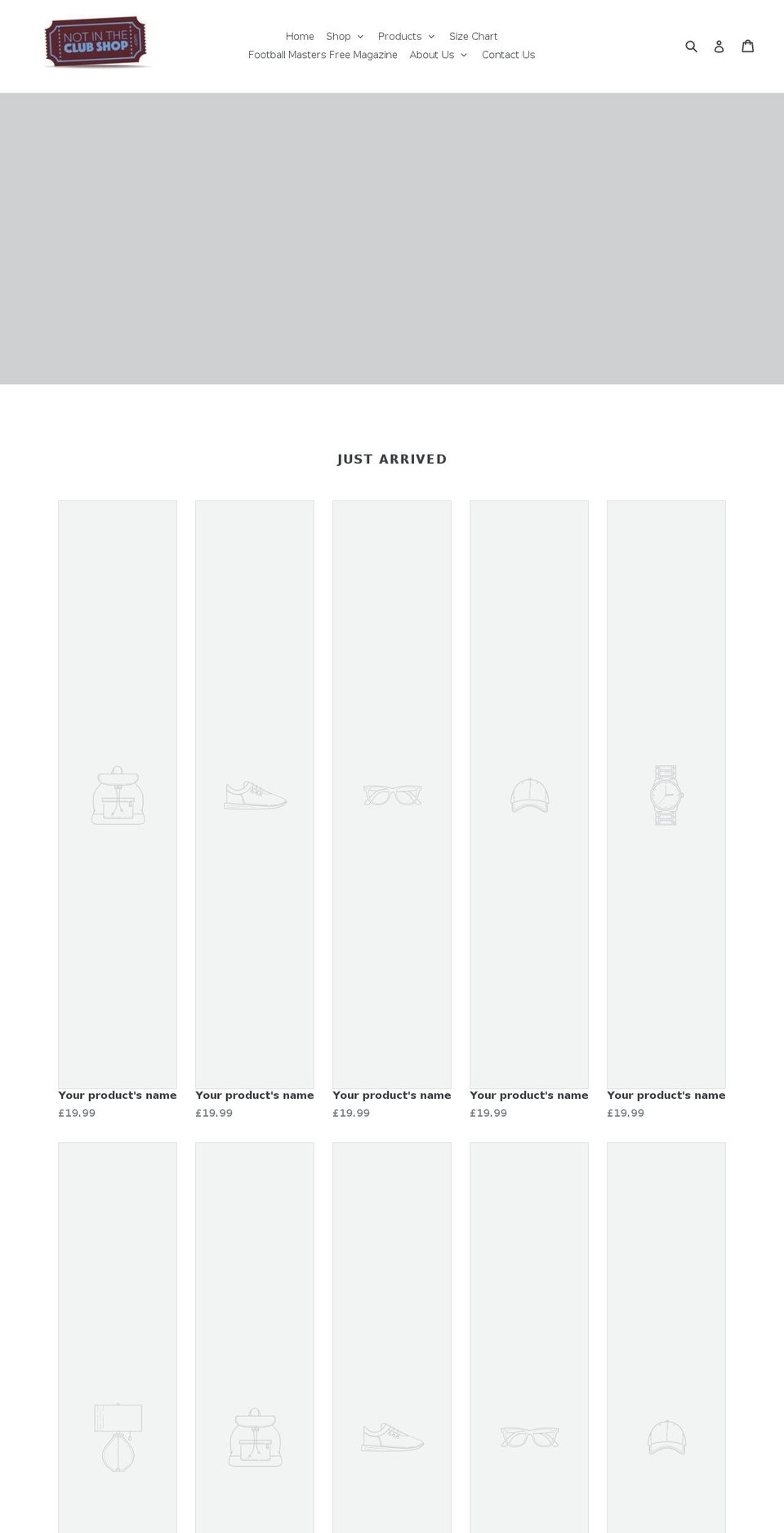 notintheclubshop.com — Shopify storefront screenshot