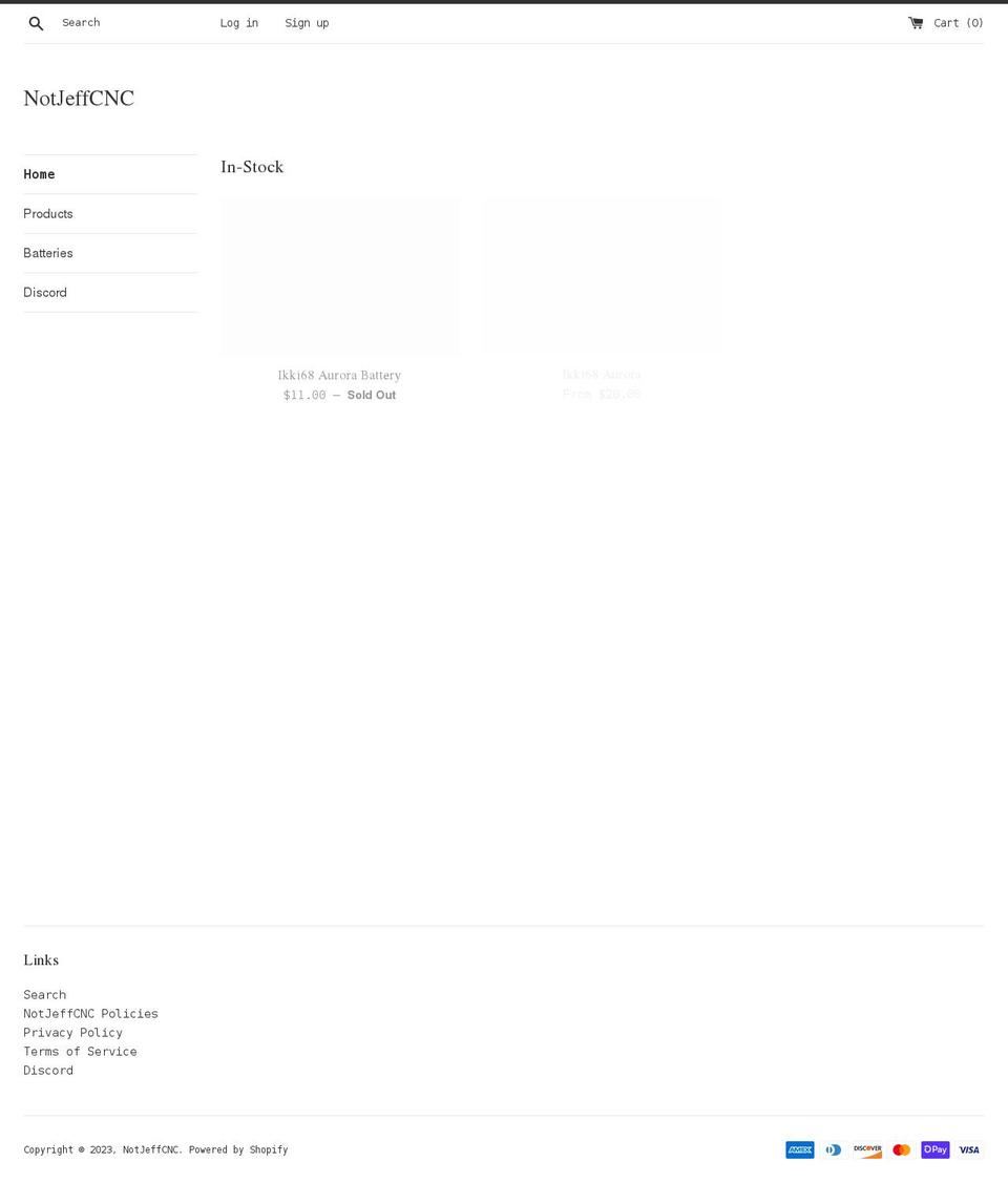 notjeffcnc.com shopify website screenshot