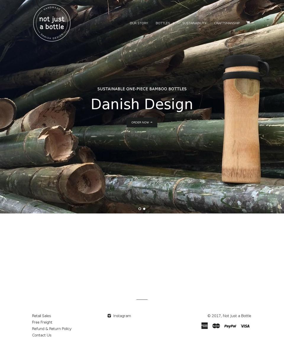 notjustabottle.com shopify website screenshot