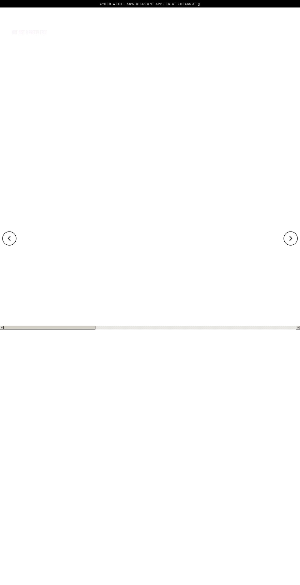 notjustaprettyface.co.uk shopify website screenshot