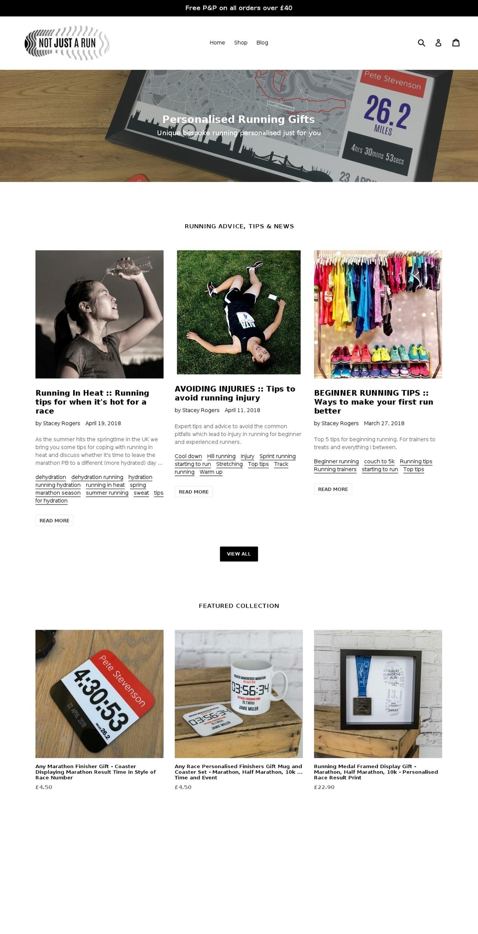 notjustarun.com — Shopify storefront screenshot