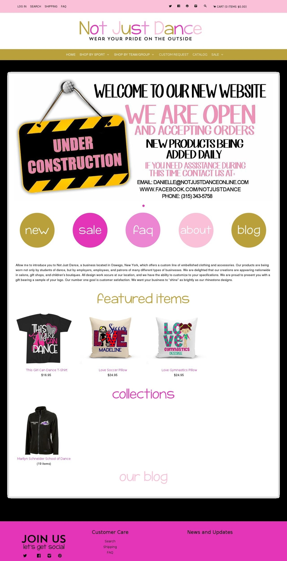 notjustdanceonline.com — Shopify storefront screenshot
