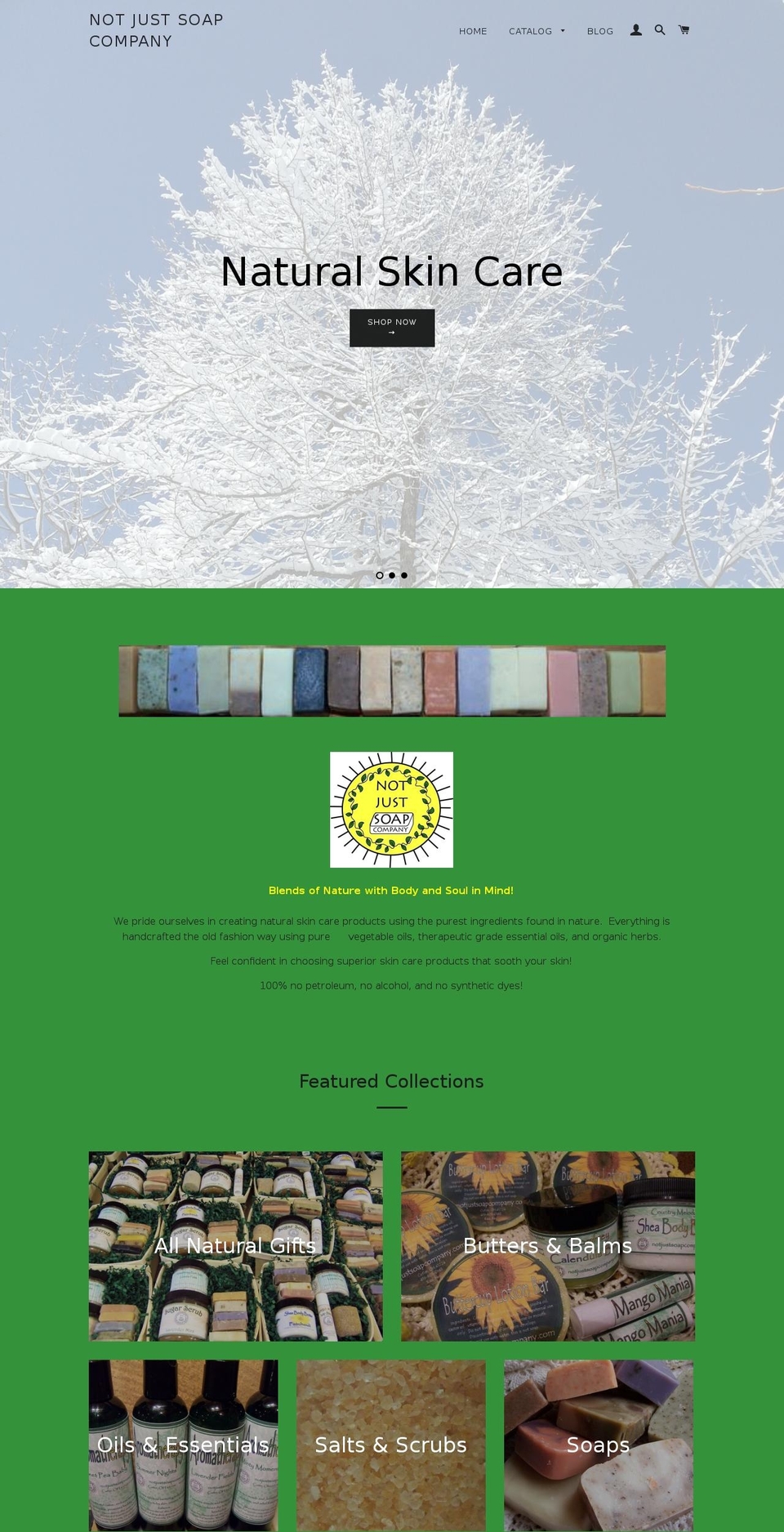 notjustsoapcompany.com shopify website screenshot