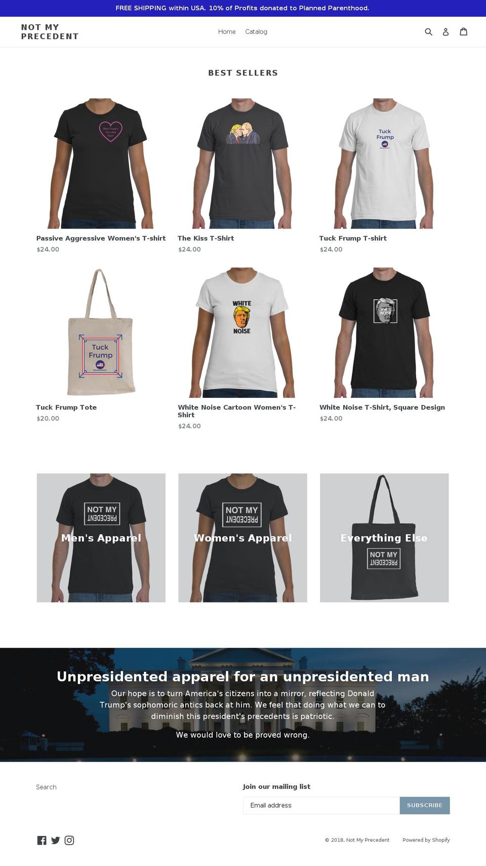 notmyprecedent.com — Shopify storefront screenshot