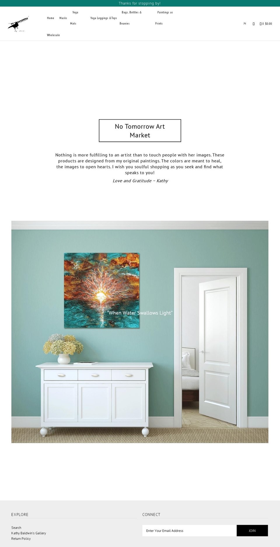 notomorrowartmarket.com — Shopify storefront screenshot