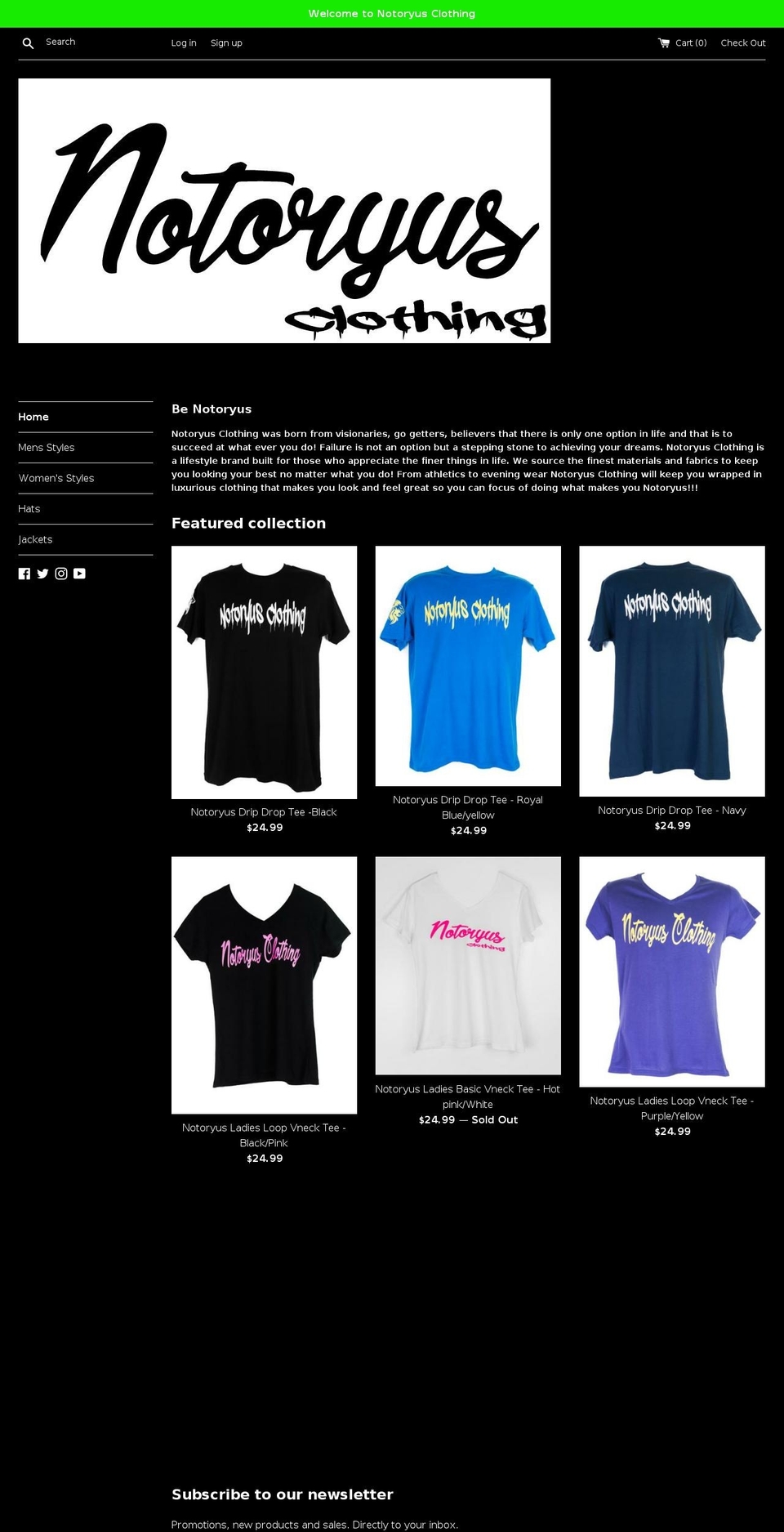notoryusclothing.com — Shopify storefront screenshot