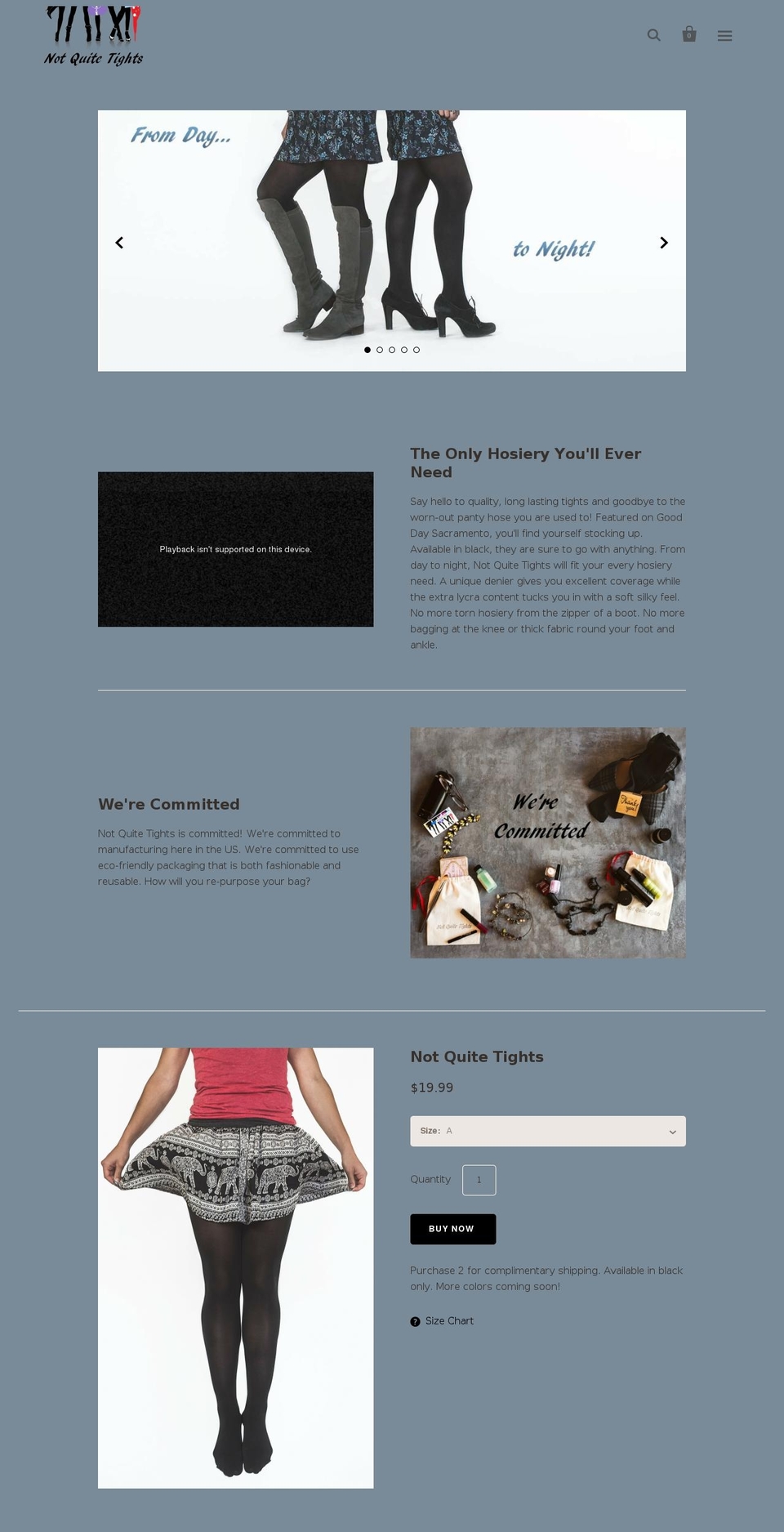 notquitetights.com shopify website screenshot