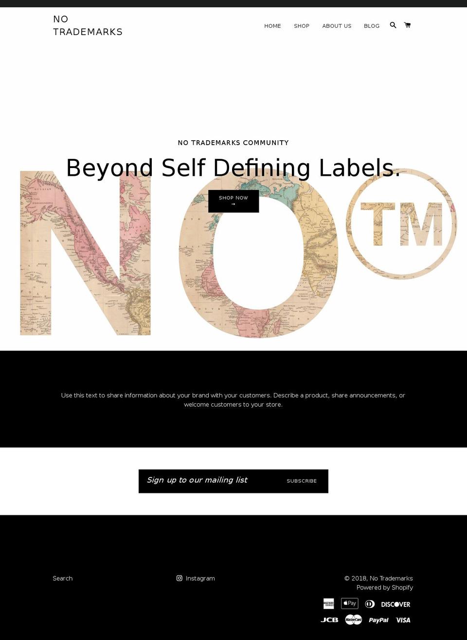 notrademarks.com — Shopify storefront screenshot