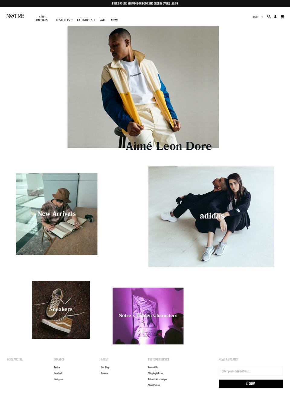 notreshop.com shopify website screenshot