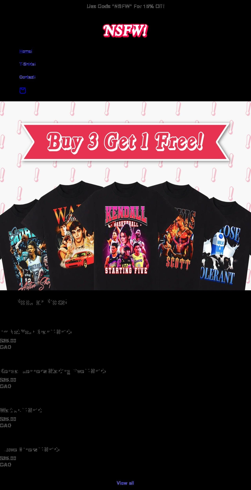 notsafeforwear.com shopify website screenshot