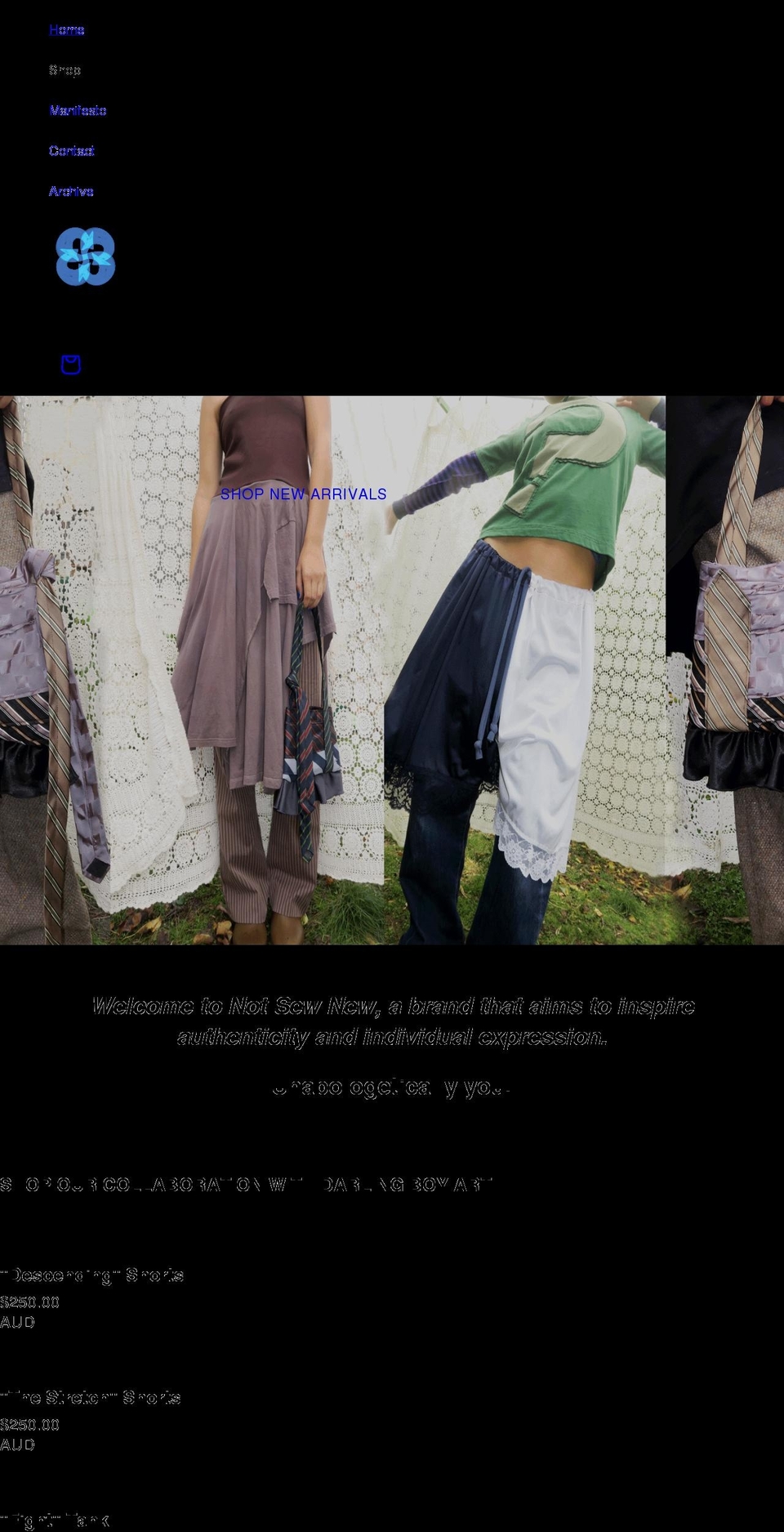 notsewnew.com shopify website screenshot