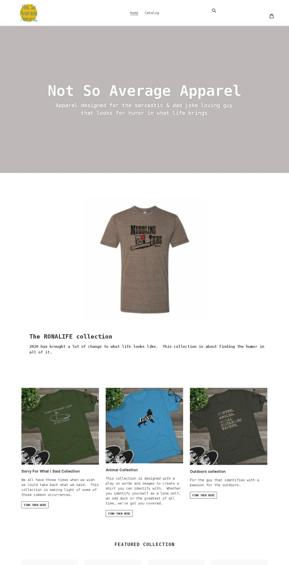 notsoaverageapparel.com shopify website screenshot