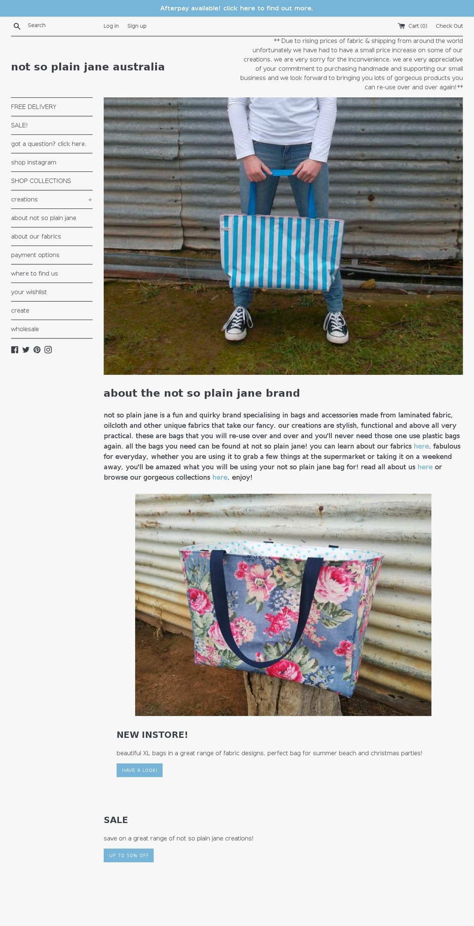 notsoplainjane.com.au shopify website screenshot