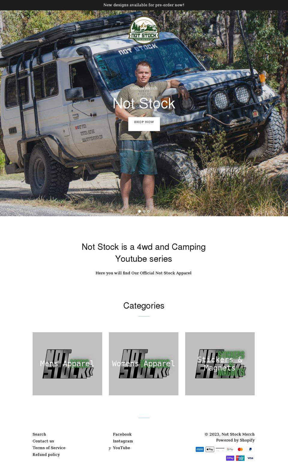 notstockmerch.com shopify website screenshot