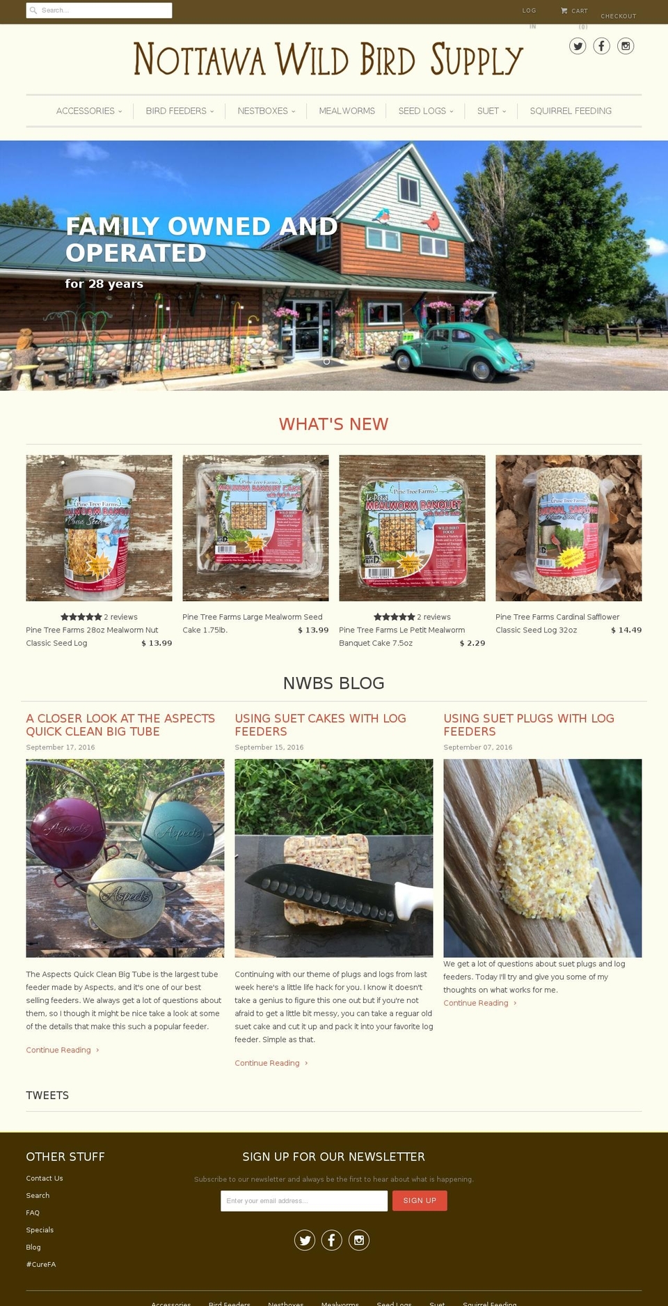 nottawawildbirdsupply.com shopify website screenshot