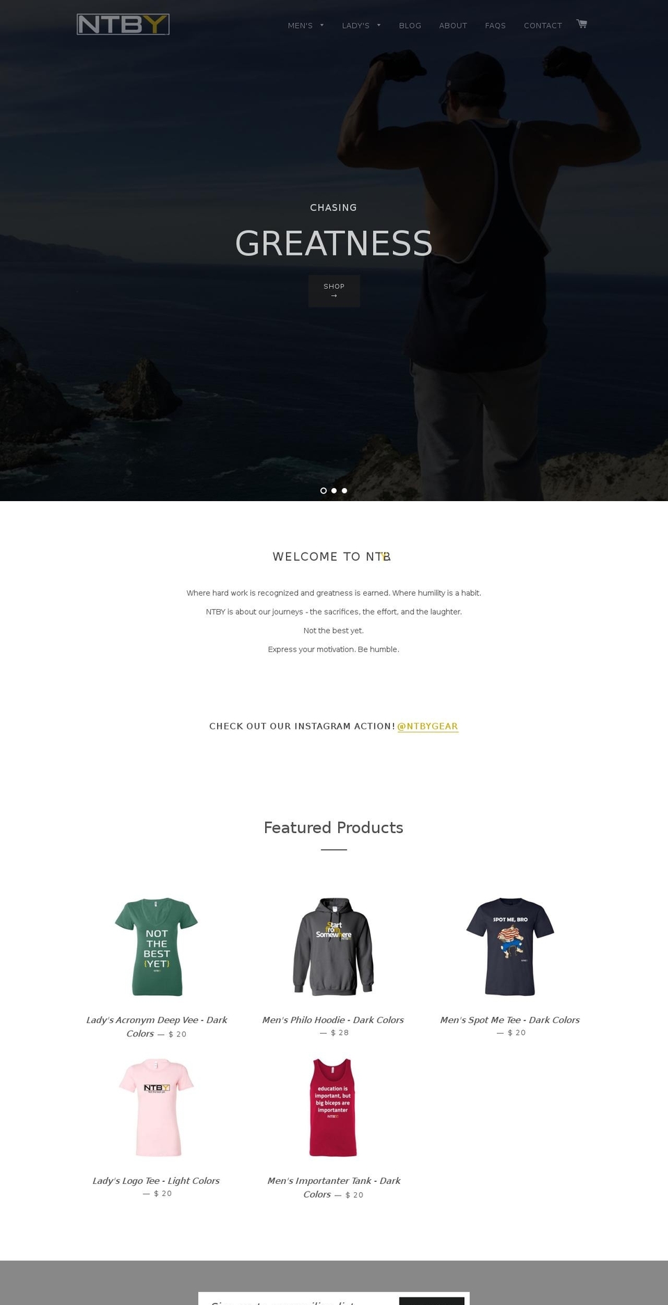 notthebestyet.com shopify website screenshot